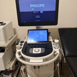 Occasion disponible le 3 NOVEMBRE 2025 Echographe CARDIO PHILIPS AFFINITI 50G de 2016 + 3 SONDES